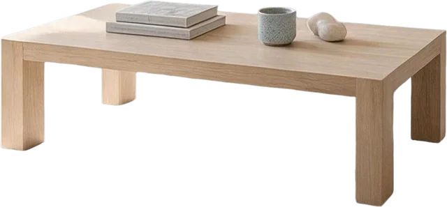 Coffee table with accessories, isolated with transparency by the layer separation test
