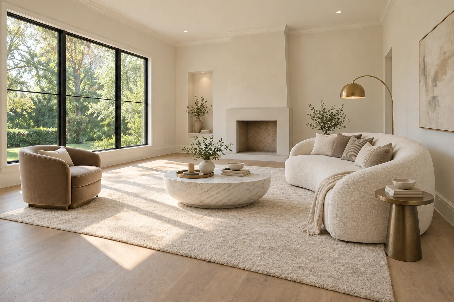 Luxury living room virtual staging